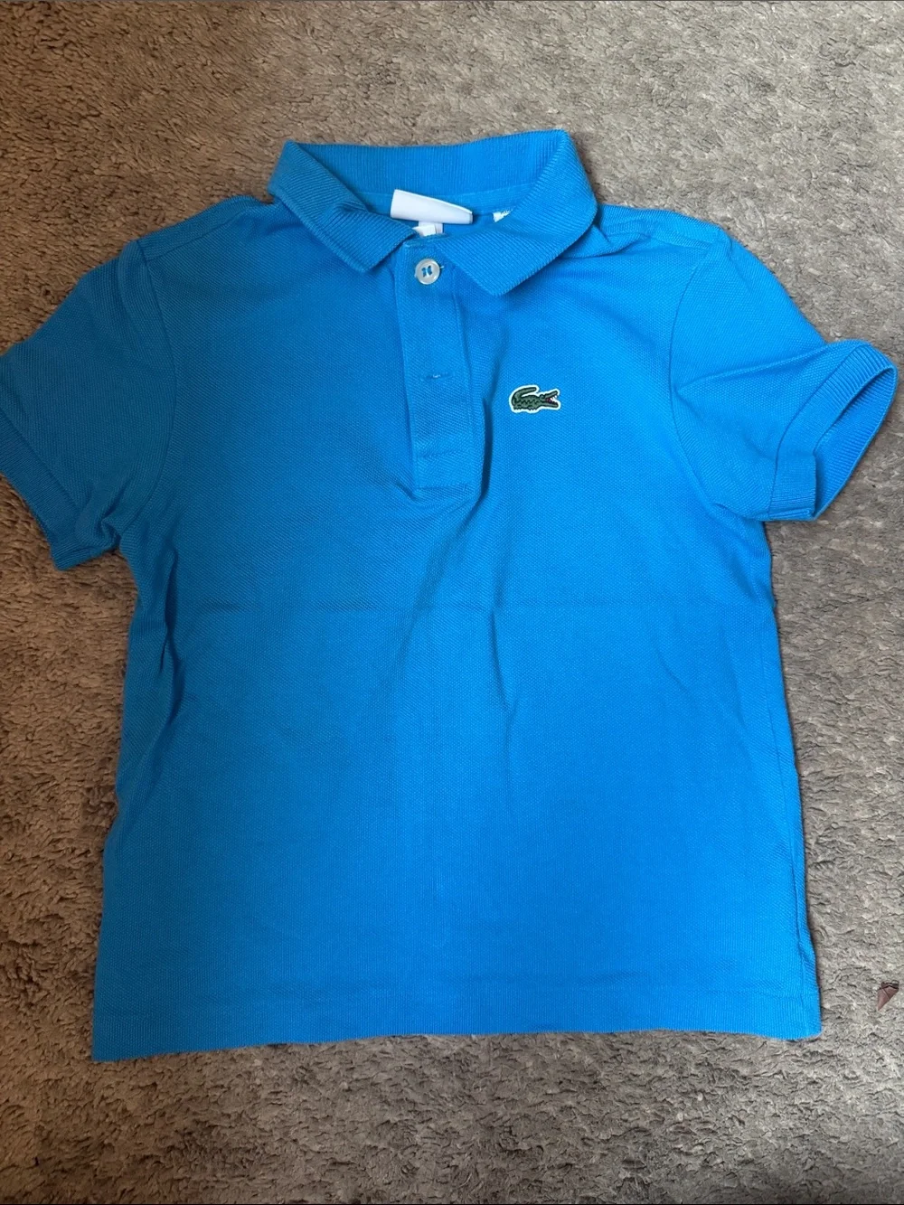 Lacoste Kids Bright Blue Polo with Green Crocodile Logo